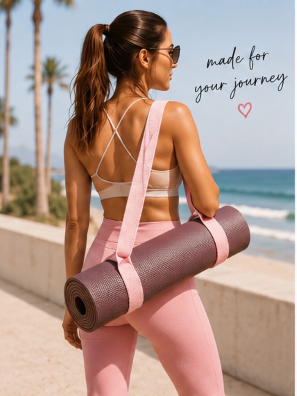 Caligirl Pink Yoga, Lightweight Carrying Strap Adjustable, new